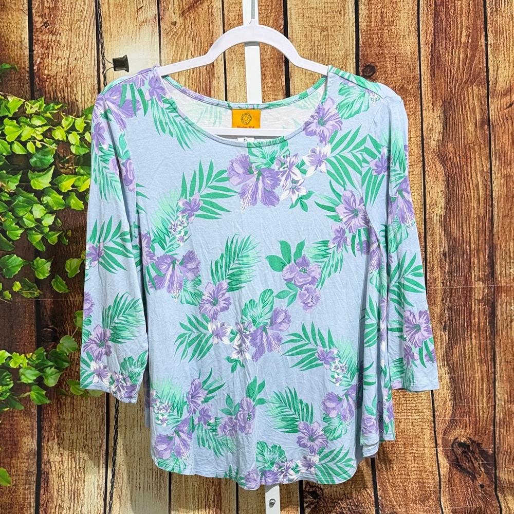 🚨(5/$10) Ruby Rd. Floral Blouse Size PL